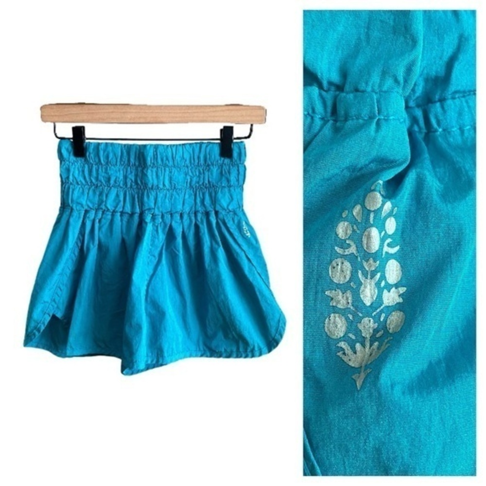 Free People FP Movement Turquoise Blue The Way Home Shorts